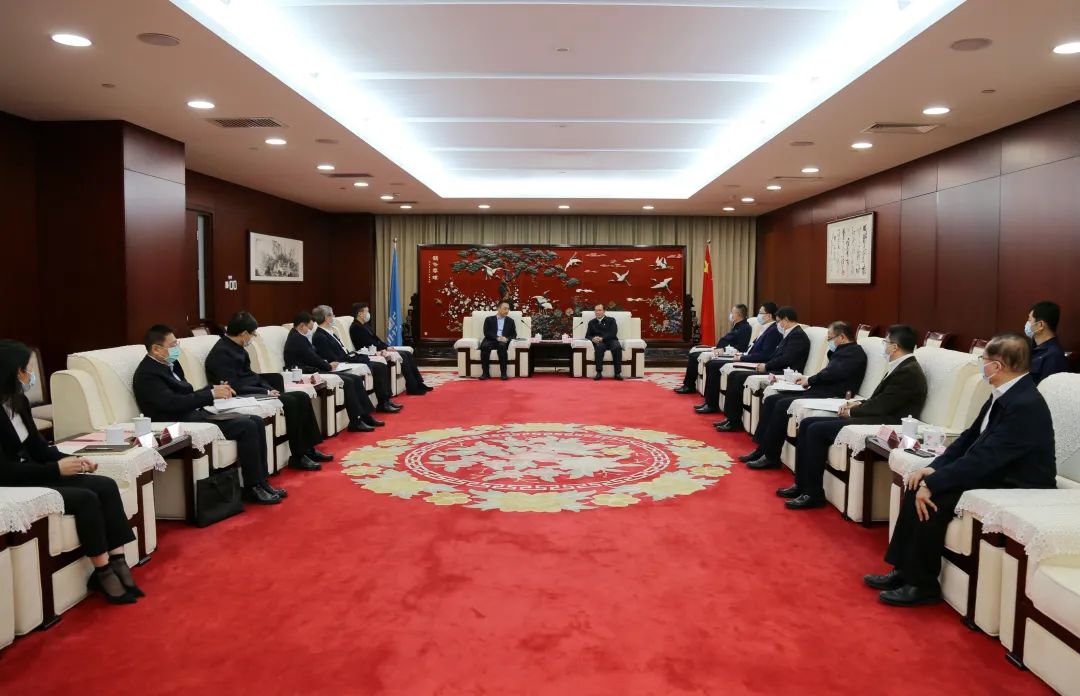 中國(guó)華電董事長(zhǎng)江毅、總經(jīng)理葉向東會(huì)見中國(guó)大唐董事長(zhǎng)鄒磊、總經(jīng)理劉明勝